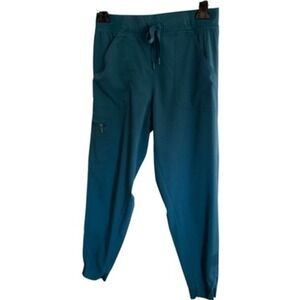 ADAR PRO Teal Blue Jogger Scrub Pants‎ Cargo Zip Pocket Womens Medical Uniform M
